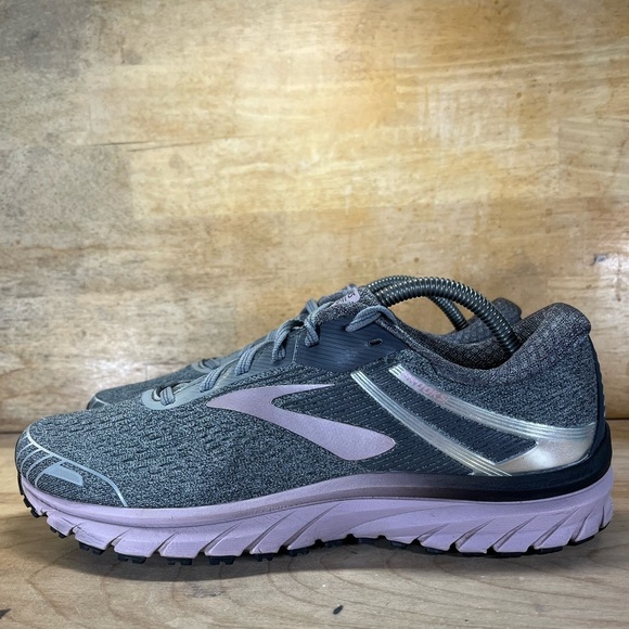 Brooks Adrenaline GTS 18 Womens Size 11.5 (B) Running Shoes Sneakers Gray Purple - Picture 3 of 9